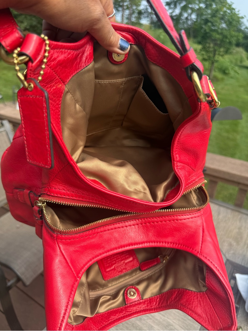 EUC Coach Madison Abigail Shoulder Bag Red Pebbled Leather Vintage Y2K - Picture 15 of 15